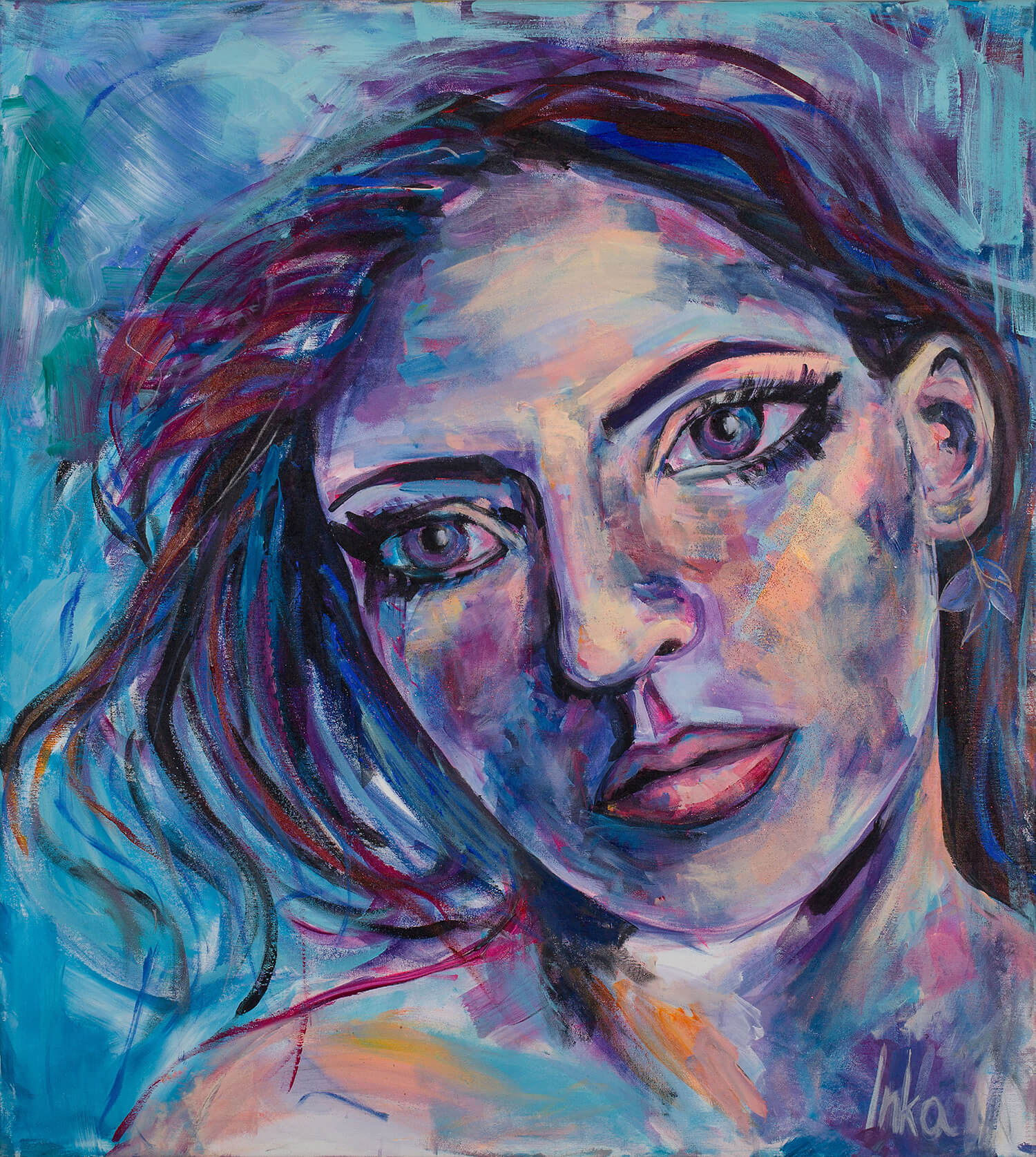 portret akryl na płótnie